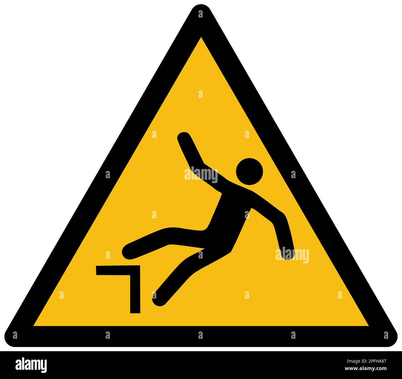 ISO 7010 Drop or fall hazard sign Stock Photo - Alamy