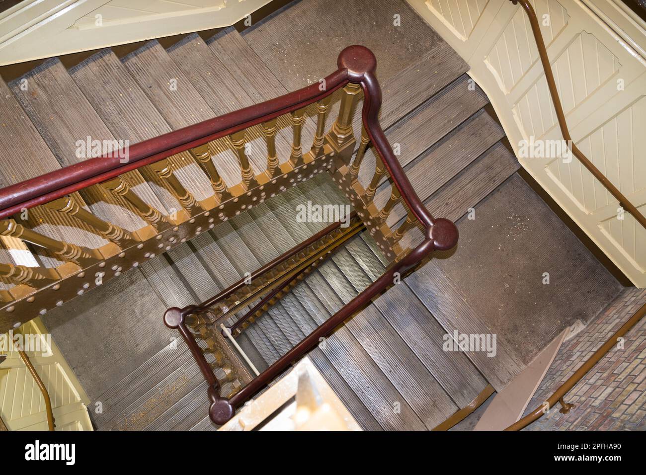 Victorian stairs / steps / staircase in the north tower of Tower Bridge ...