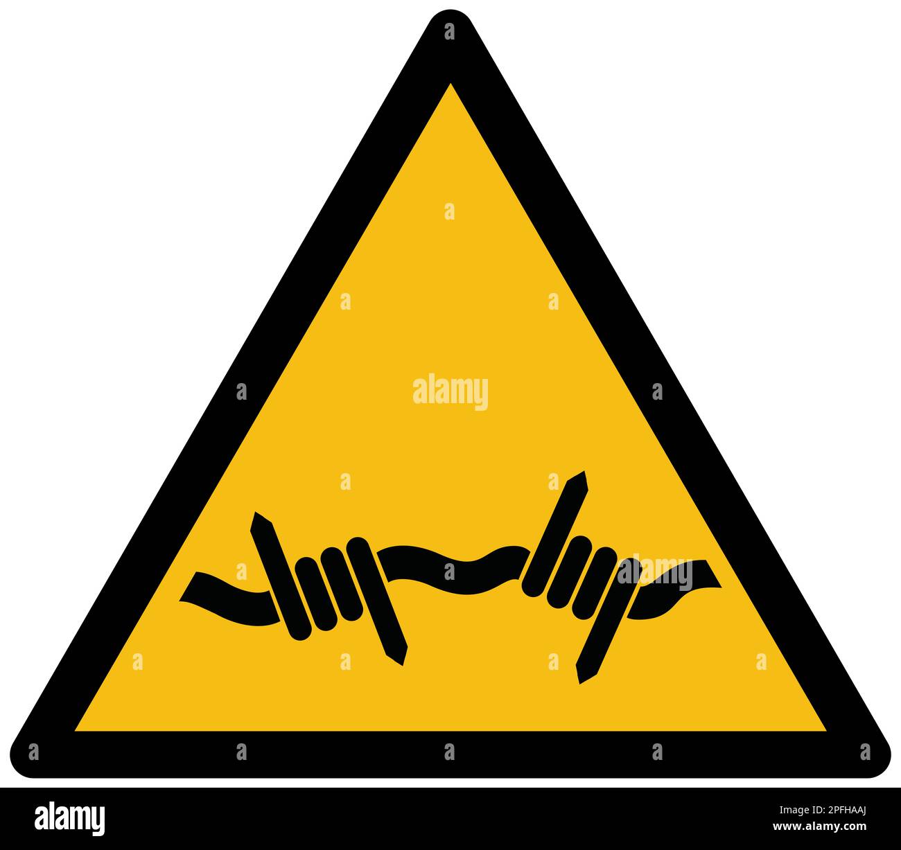 ISO 7010 Barbed Wire sign Stock Photo - Alamy