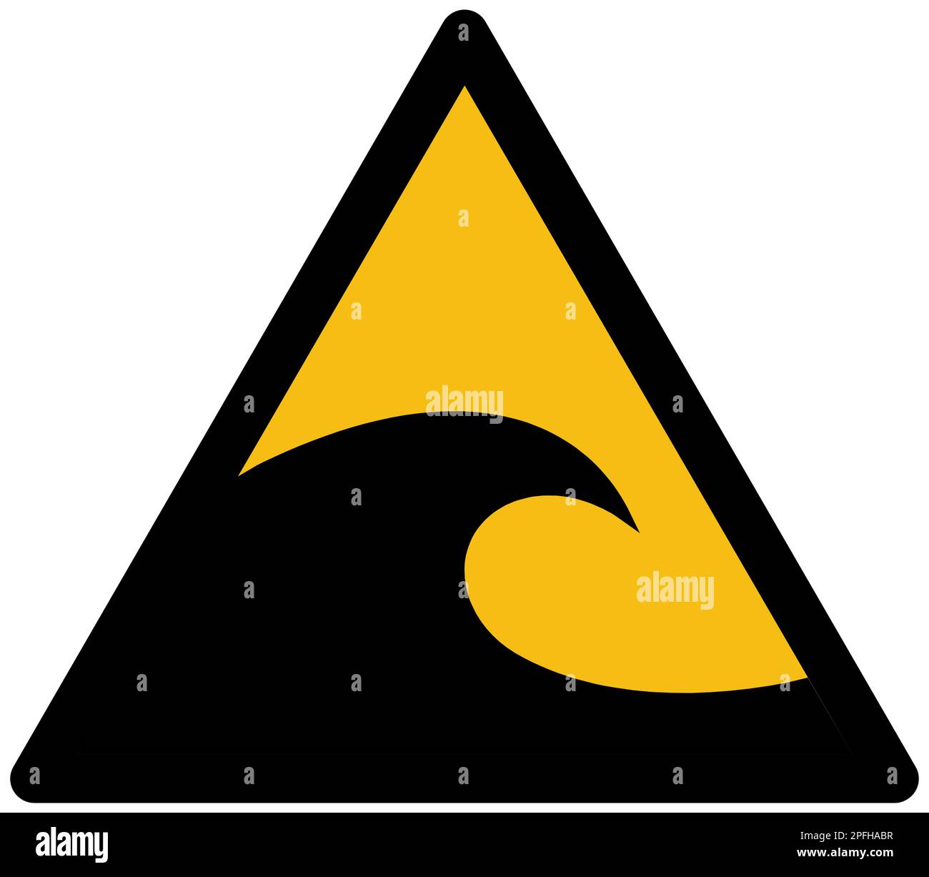 ISO 7010 Tsunami hazard zone sign Stock Photo