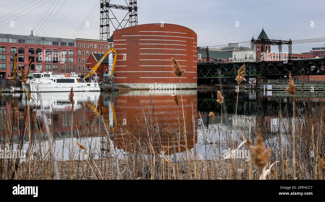 NORWALK, CT, USA MARCH, 17, 2023 IMAX building at the Maritime
