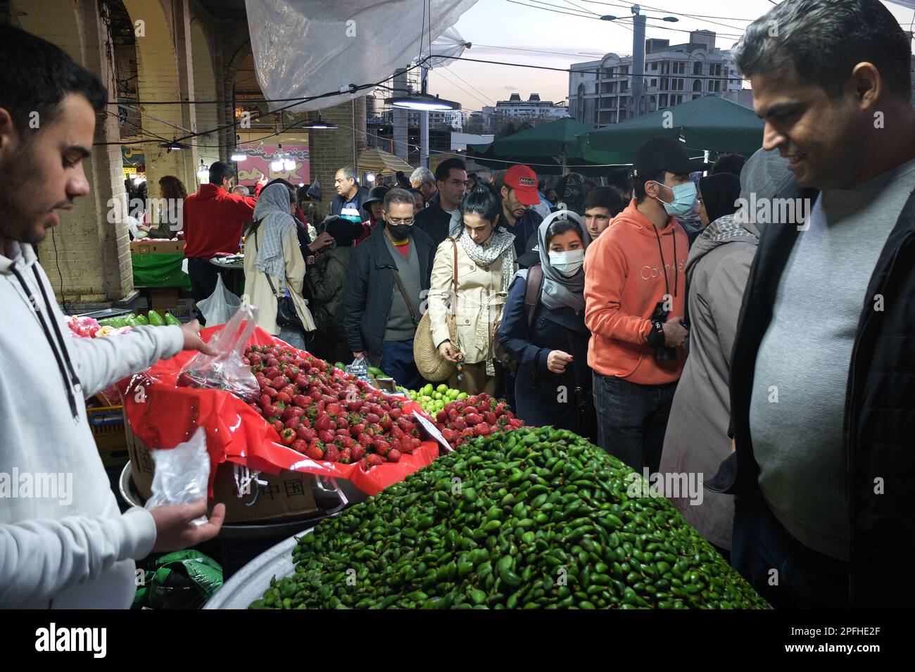 Tehran, Tehran, Iran. 16th Mar, 2023. People buy fruits at a commercial