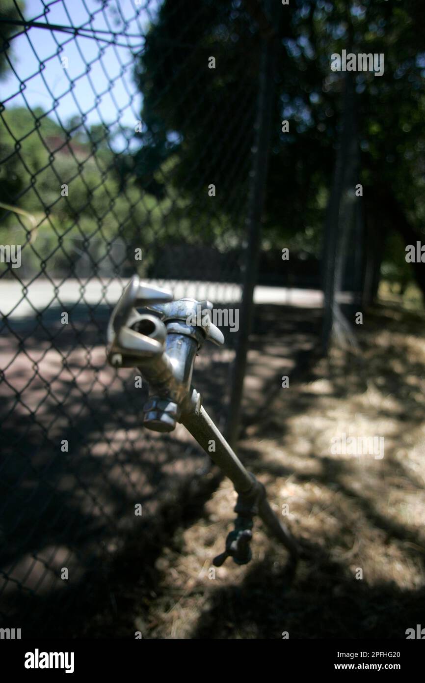 davies14 038 ls.jpg A water fountain and fencing are among things needed  repairing at the tennis courts. An $18 million dollar fixer-upper? In a  real estate saga that could only happen in