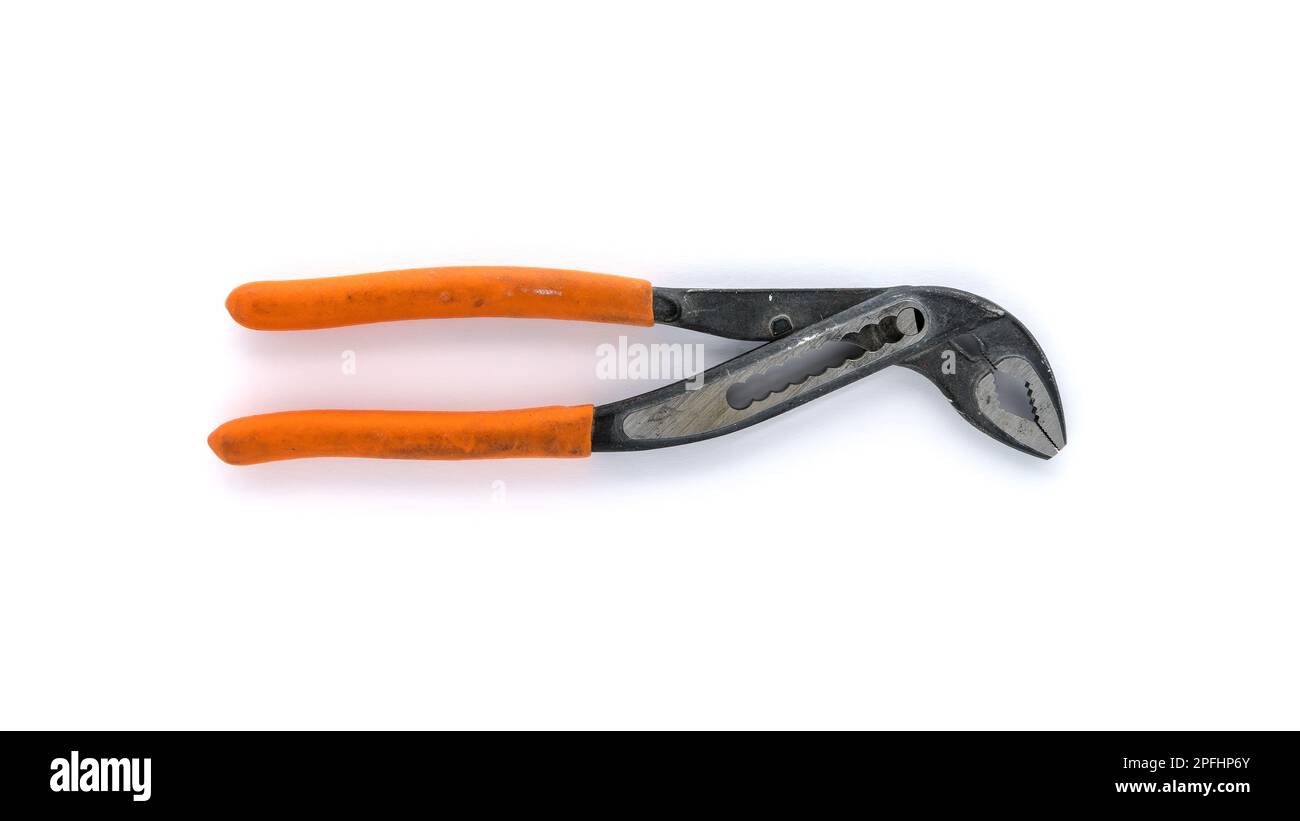 Used water pump pliers isolated on white background Stock Photo Alamy