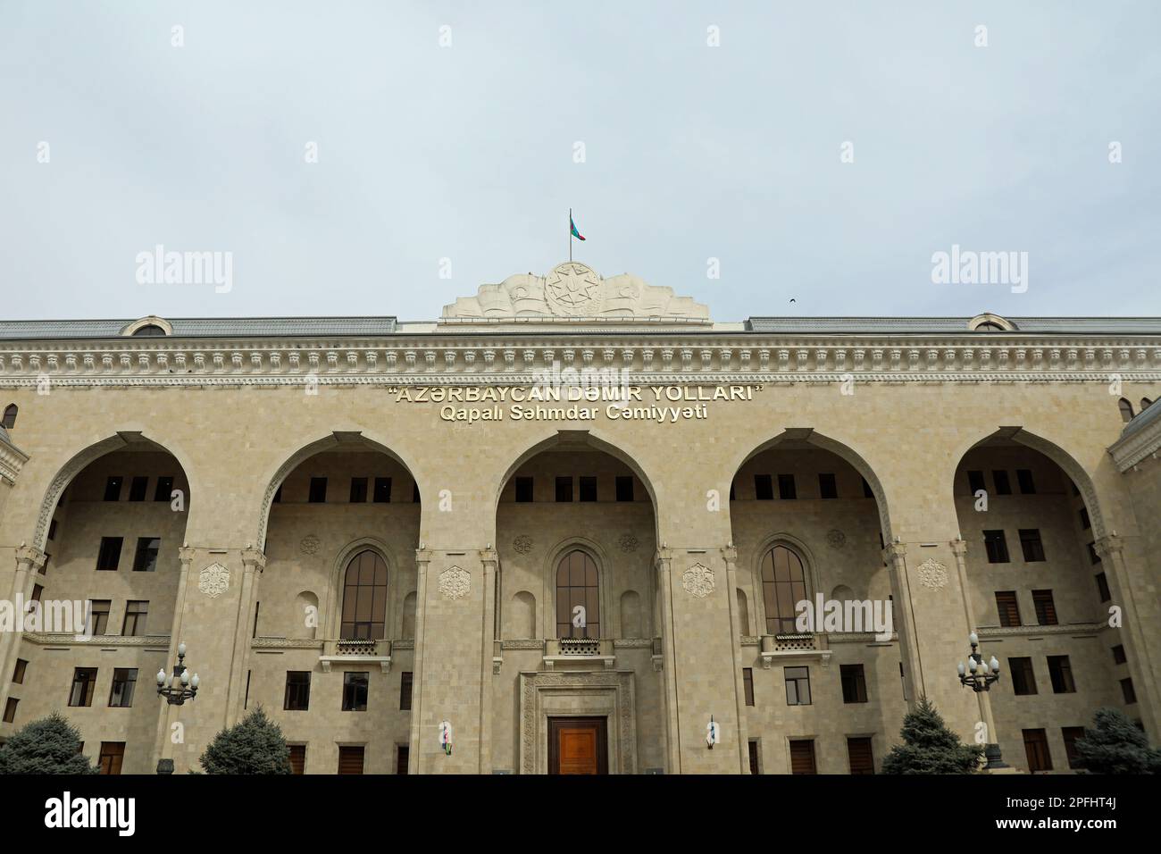 Administration building of Azerbaijan Railways Stock Photo