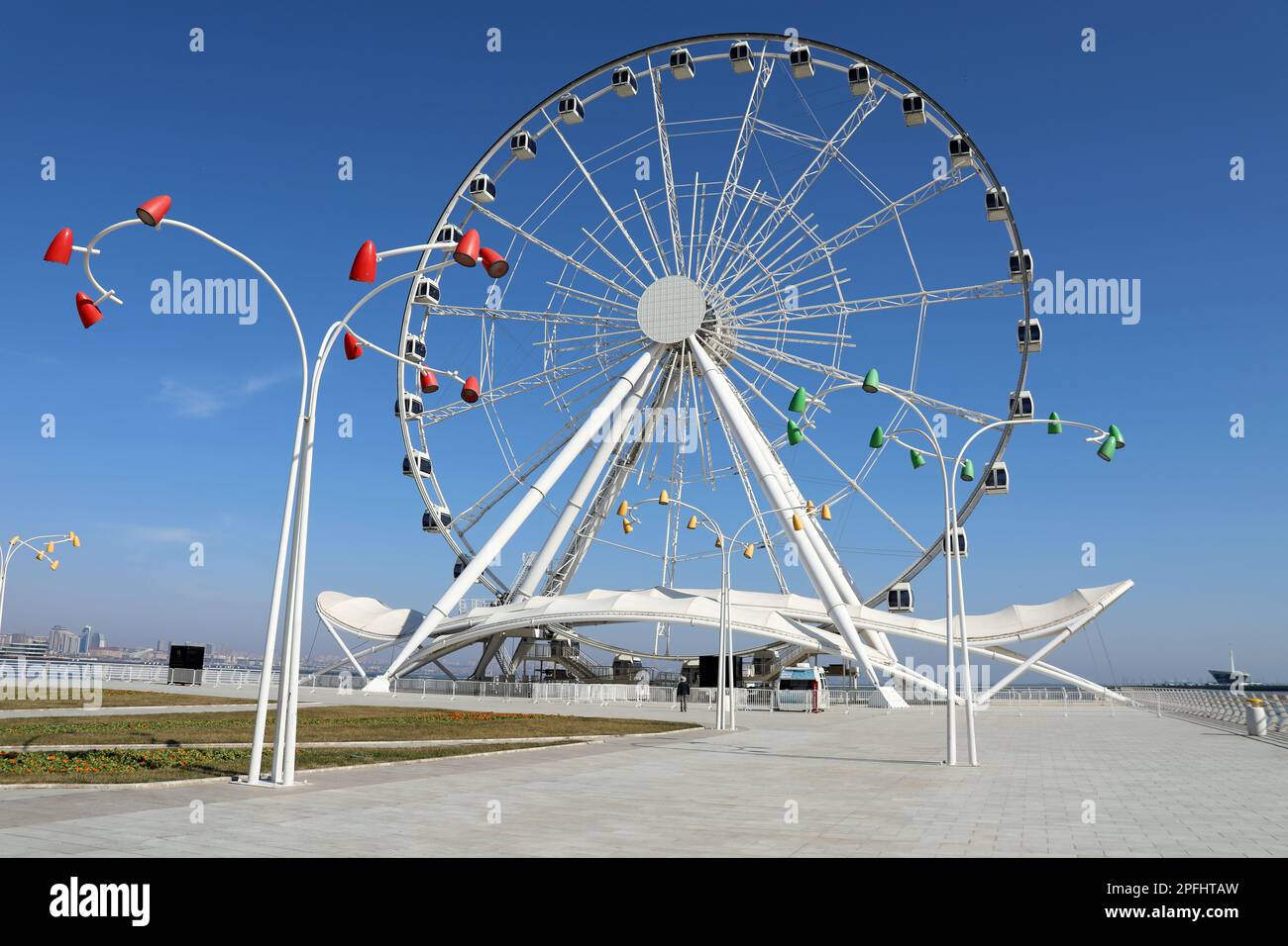 Baku Giant Ferris Wheel at the Caspian Seafront Stock Photo