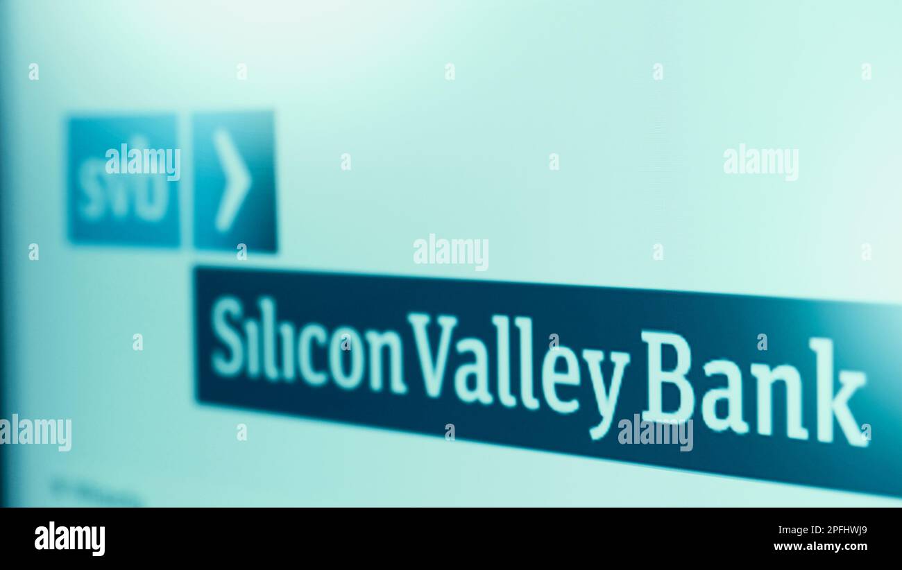 Bangkok Thailand. March 15 2023. SVB Bank logo. Brands logo of Silicon ...