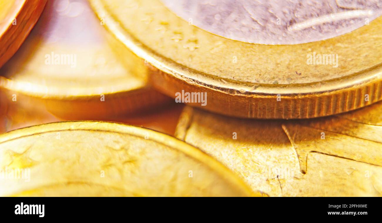 Money coins on white background Stock Photo - Alamy