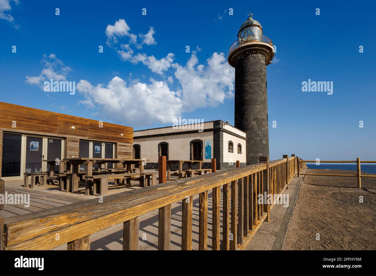 Faro punta de Jandia lighthouse on the southwest of the island of Fuerteventura in the Canary Islands Stock Photo