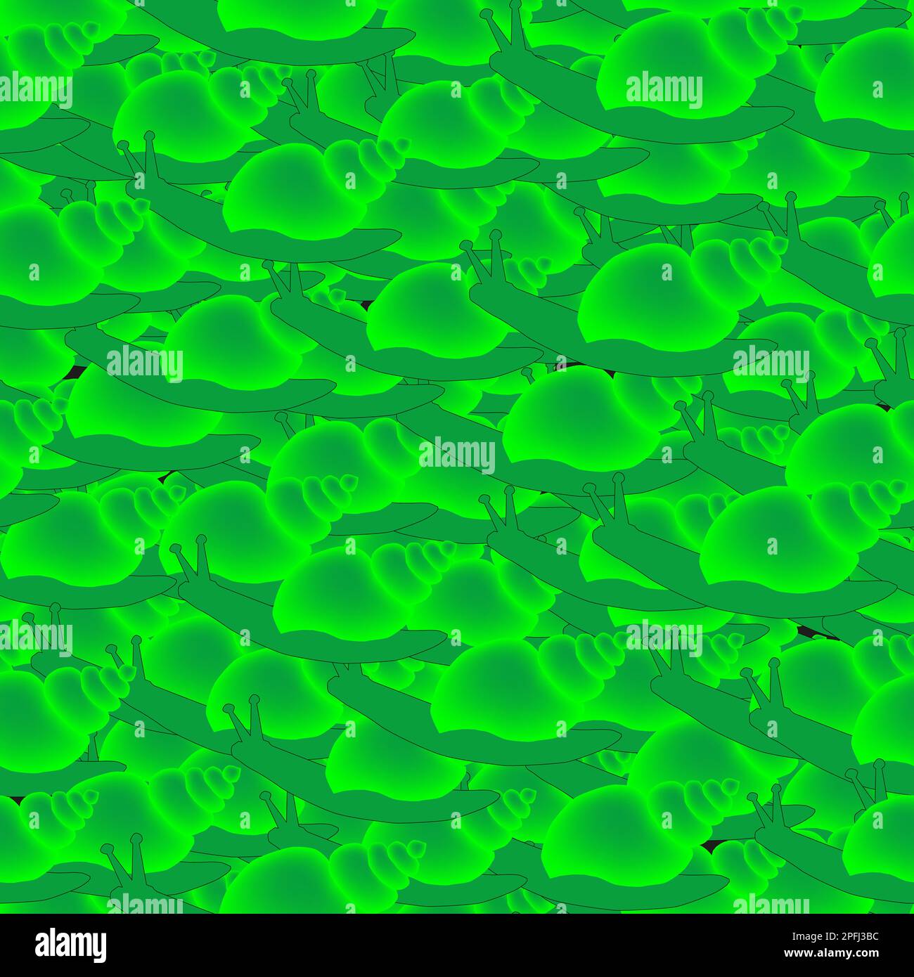 Green Snails Seamless Pattern Background Stock Vector