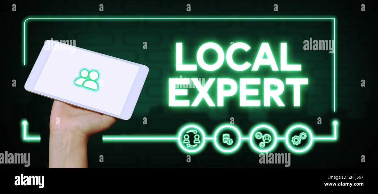 Local Expertize Conceptual caption Local Expert. Business idea offers expertise and ...