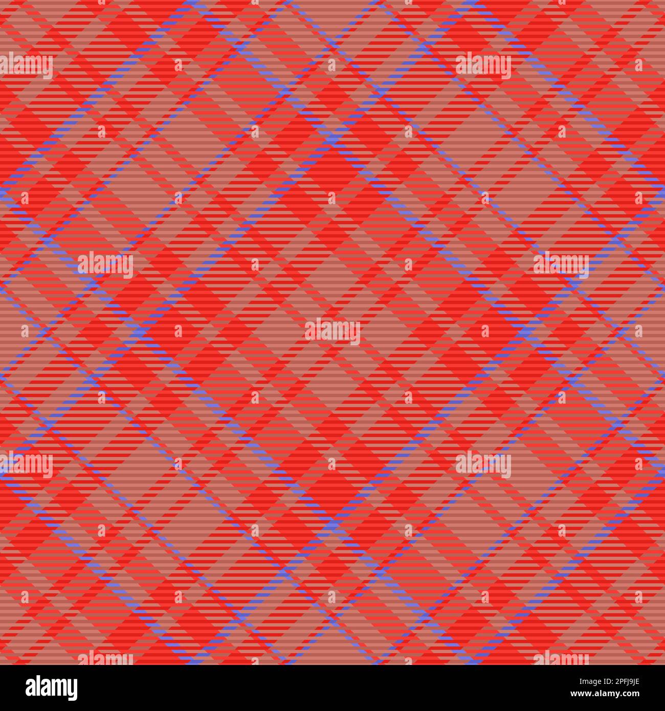 Tartan background check. Vector fabric texture. Seamless pattern textile plaid in red and blue colors. Stock Vector