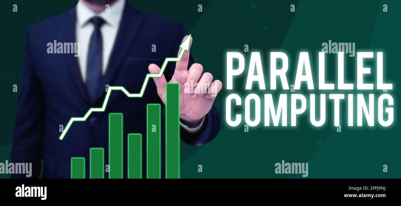 Text sign showing Parallel Computing. Business showcase simultaneous ...