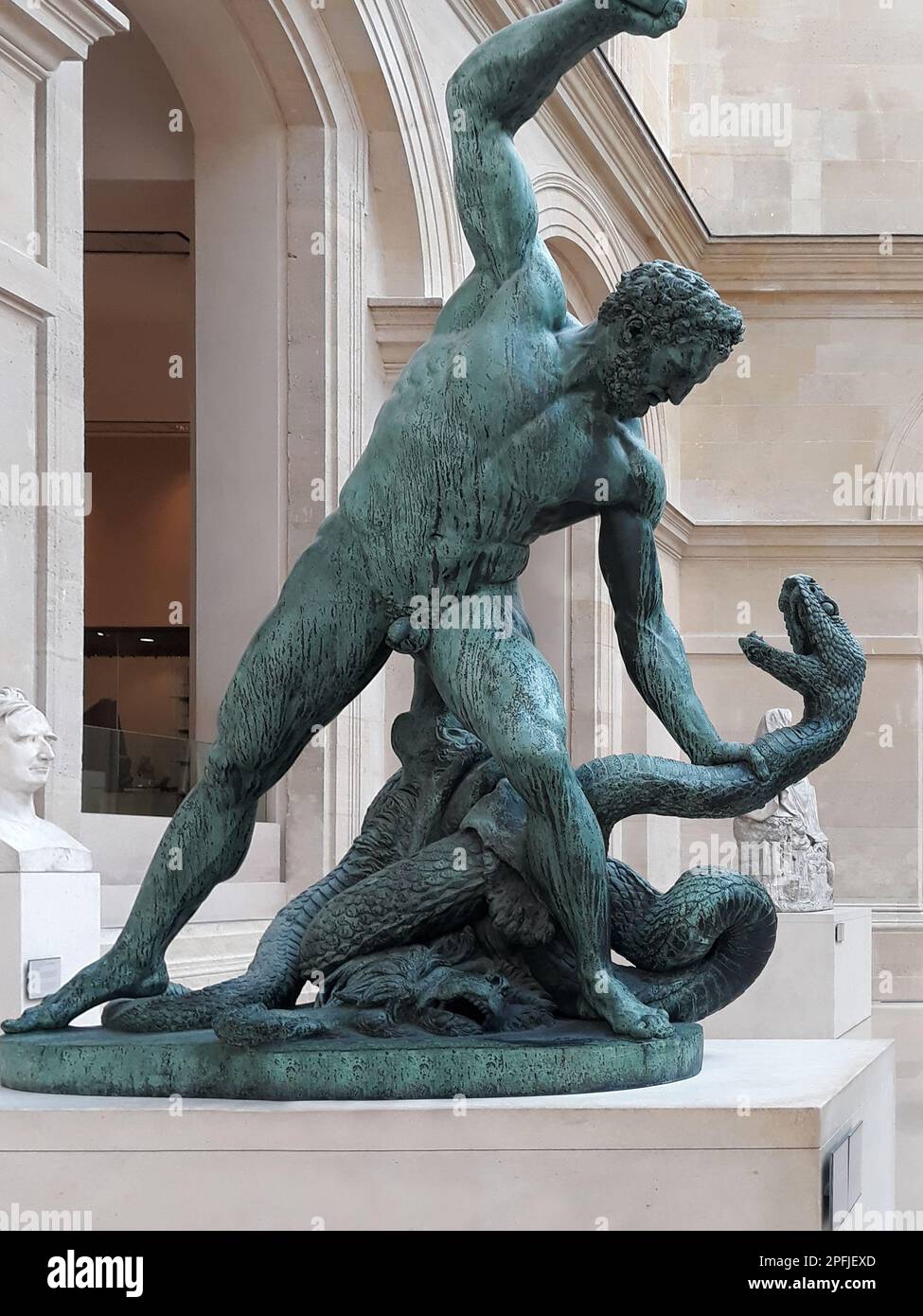 hercules fighting acheloos transformed into a snake louvre paris france 2PFJEXD