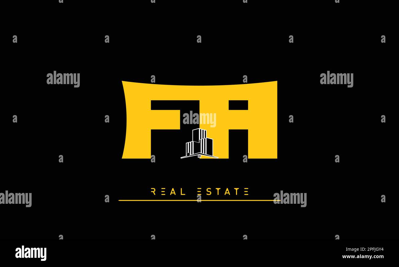 Real Estate letters Initials Monogram logo FA , AF Stock Vector