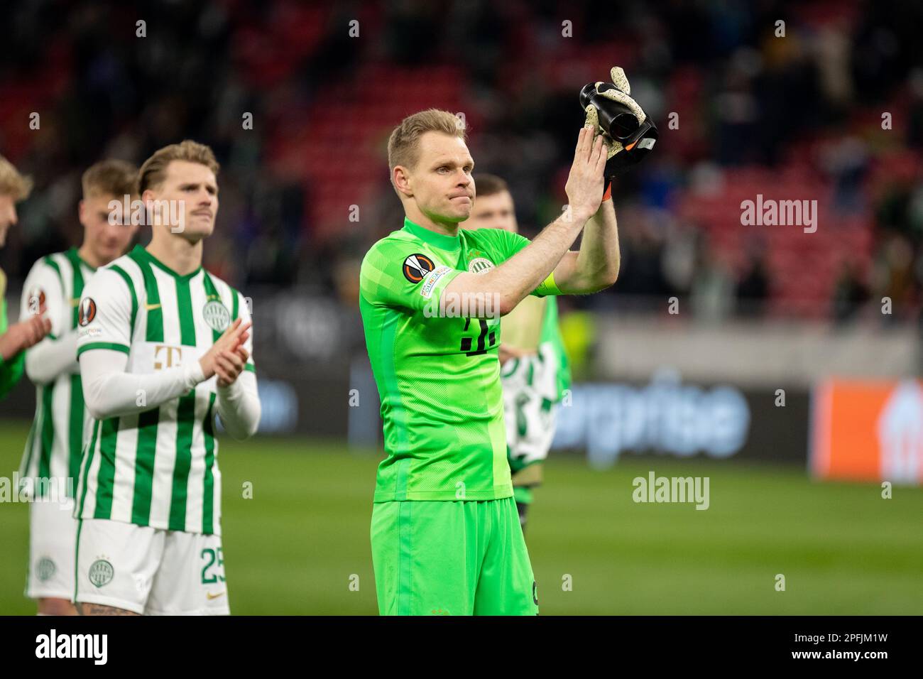 BUDAPEST, HUNGARY - FEBRUARY 5: Goalkeeper Denes Dibusz of