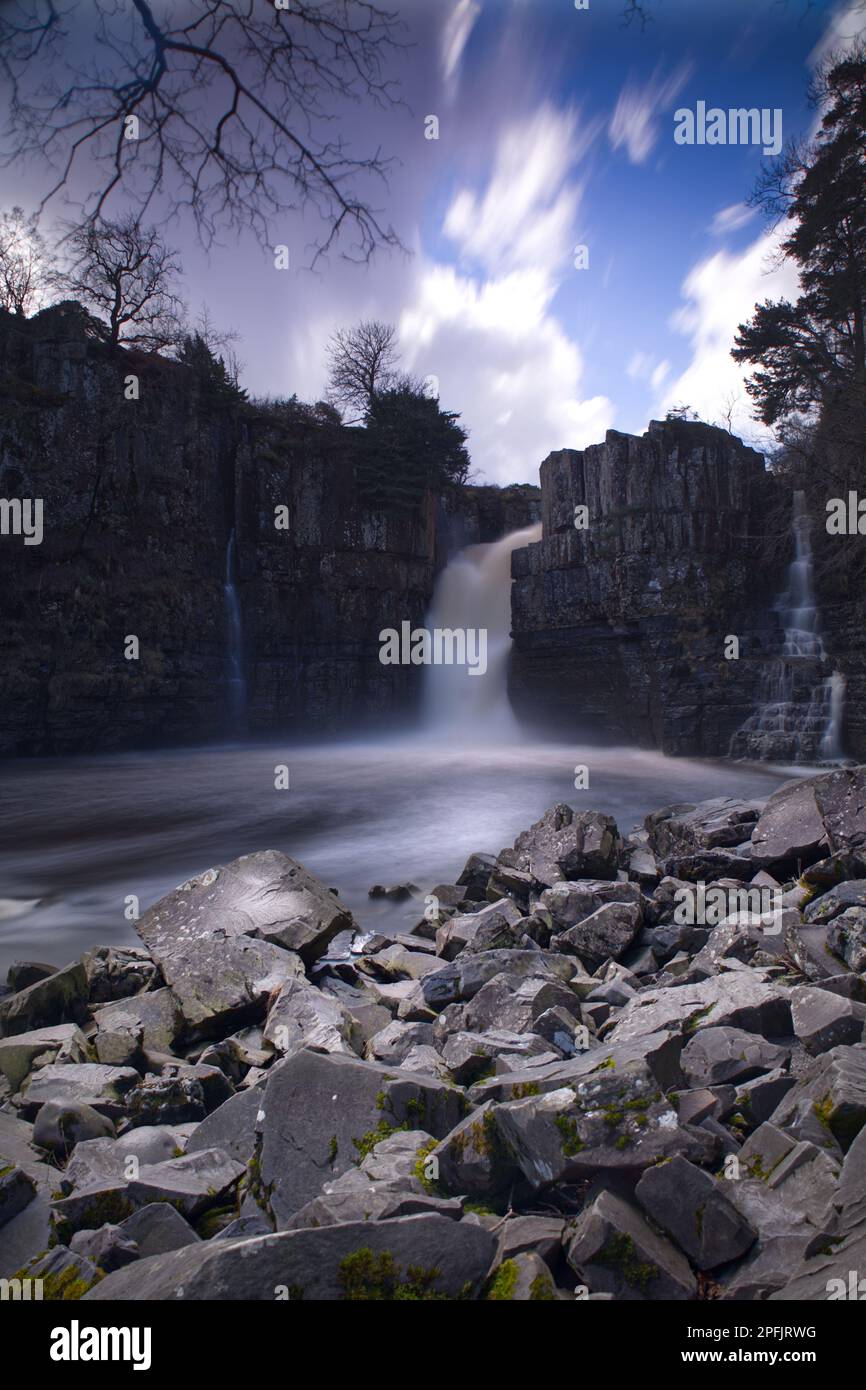 High Force waterfall in Middleton in Teesdale, Durham UK Stock Photo