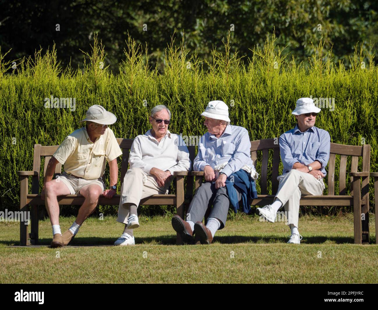 ISLE OF THORNS, SUSSEX/UK - SEPTEMBER 11 : Spectators at a Lawn Bowls Match at Isle of Thorns Chelwood Gate in Sussex on September 11, 2016. Stock Photo