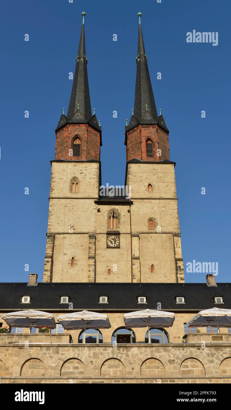 St. Mary's Market Church, Hallmarkt, Halle an der Saale, Saxony-Anhalt, Germany Stock Photo