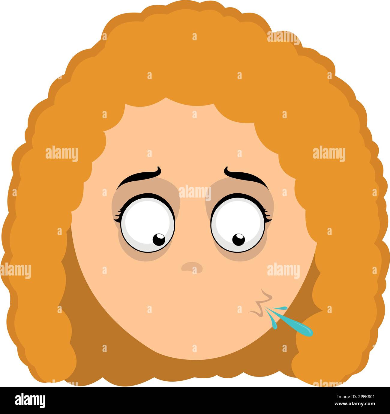 vector illustration face of a man a redheaded woman cartoon spitting Stock Vector