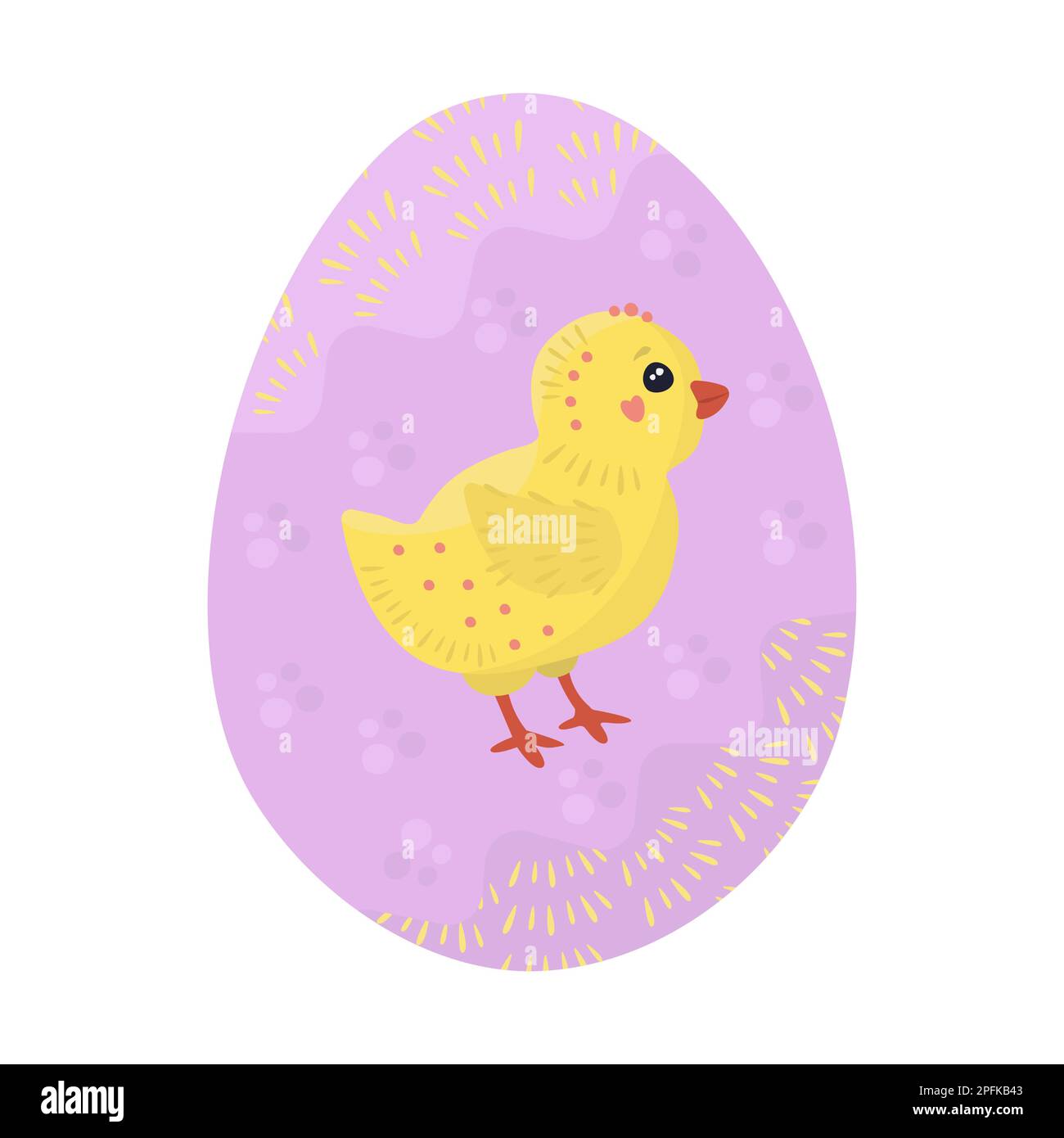 Easter egg with a chick, illustration Stock Vector
