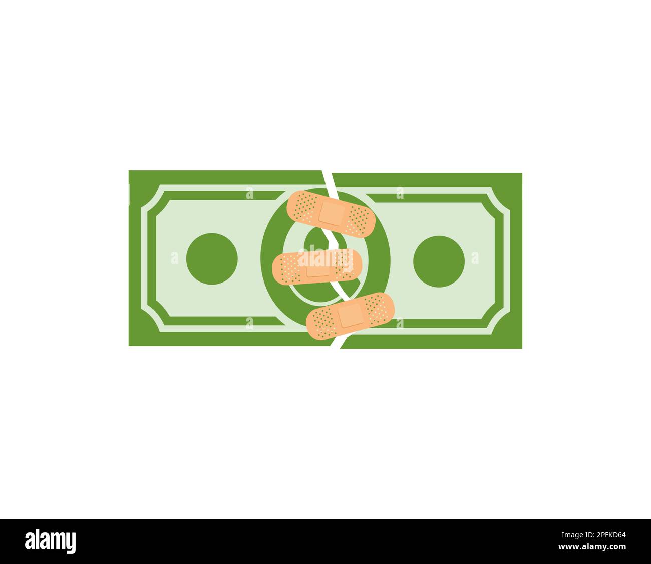 Dollar with bandaid. Caring and helping money Stock Vector Image & Art