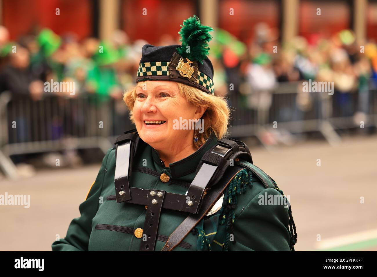 New York State Courts Pipes and Drums march up Fifth Avenue during the New York State Courts Pipes and Drums march up Fifth Avenue during the