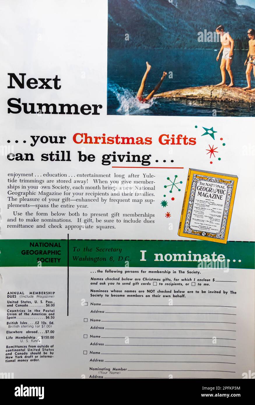 National Geographic Society Christmas gift advert in a Natgeo magazine