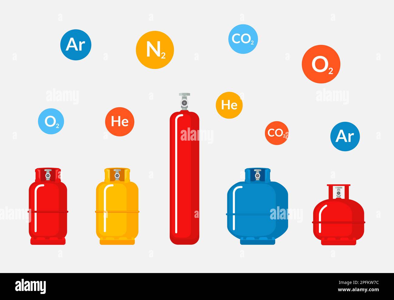 Gas cylinder vector tank. Lpg propane bottle icon container. Oxygen gas cylinder canister fuel