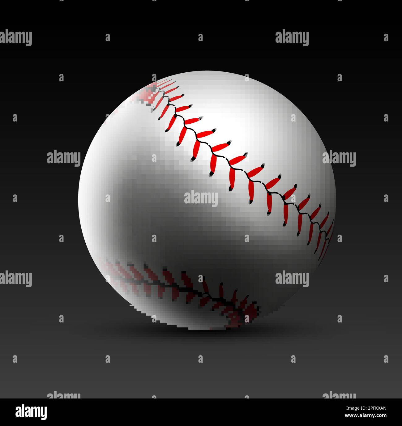 Baseball ball vector realistic background. Softball base ball