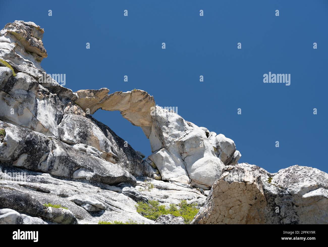 Indian Arch against Blue Sky in Yosemite National Park Stock Photo