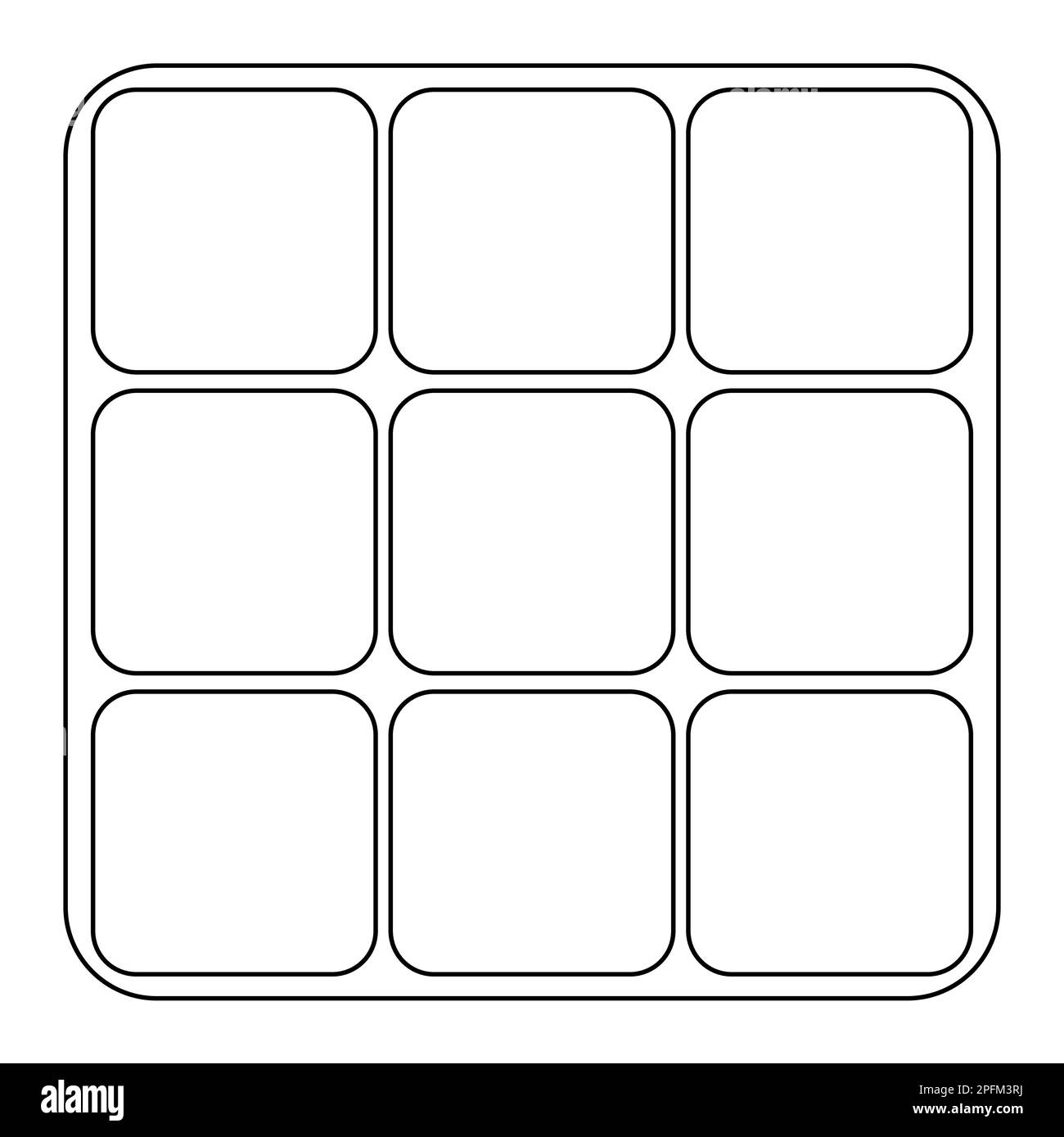 Logical combination cube puzzle toy with rotated sides, doodle style flat vector outline illustration for kids coloring book Stock Vector