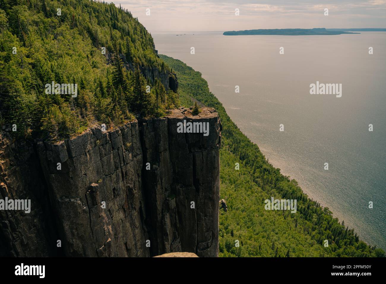 Elevator rock formations at the top of the sleeping giant in Sleeping Giant Provincial Park, Northern Ontario. High quality photo Stock Photo