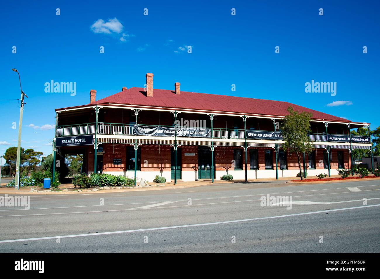 Southern Cross, Australia - April 20, 2022: Iconic Palace Hotel built in 1892 with a traditional Federation style pub Stock Photo