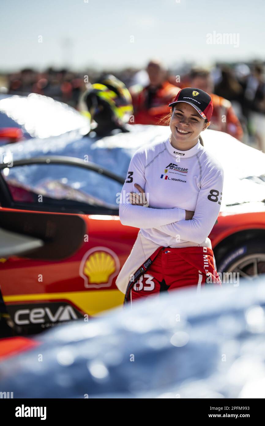 WADOUX Lilou (fra), Richard Mille AF Corse, Ferrari 488 GTE Evo, portrait during the 1000 Miles of Sebring 2023, 1st round of the 2023 FIA World Endurance Championship, from March 15 to 17, 2023 on the Sebring International Raceway in Sebring, Florida, USA - Photo: Thomas Fen..tre/DPPI/LiveMedia Stock Photo