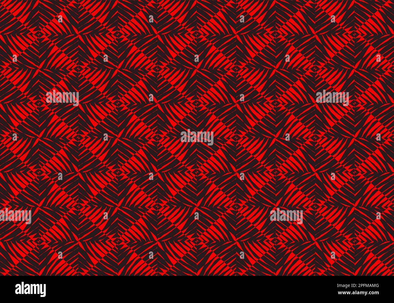 Red and Black Leaf Pattern Mosaic Tiles Design Art for Backgrounds. Seamless Pattern. Mosaic. Geometry. Vector Illustration Graphic Design. Stock Vector