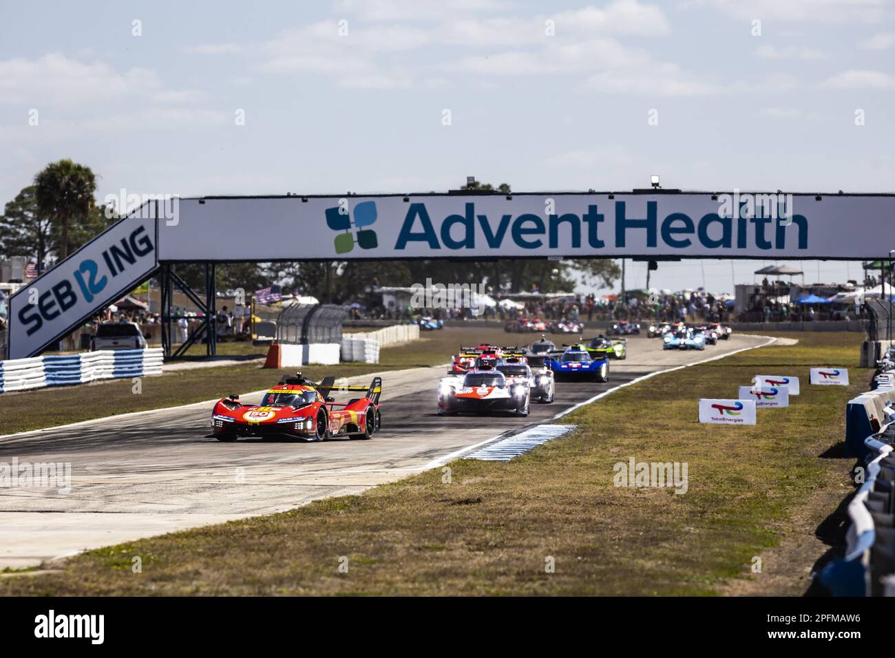 start of the race, depart during the 1000 Miles of Sebring 2023, 1st round of the 2023 FIA World Endurance Championship, from March 15 to 17, 2023 on the Sebring International Raceway in Sebring, Florida, USA - Photo: Thomas Fen..tre/DPPI/LiveMedia Stock Photo