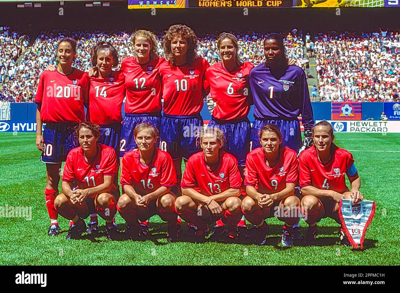 Team USA prior to USA vs DEN at the 1999 FIFA Women's World Cup Soccer. Stock Photo