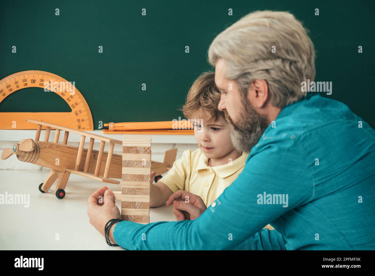 Educational kids games. Afterschool tutoring. Kid and teacher is