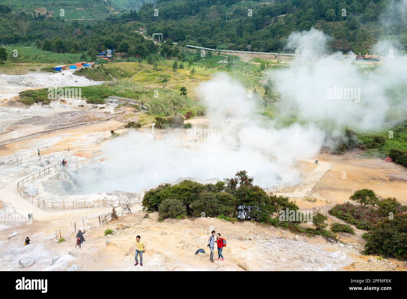 Sikidang Crater, Kawah Sikidang, Dieng Plateau, Central Java, Indonesia