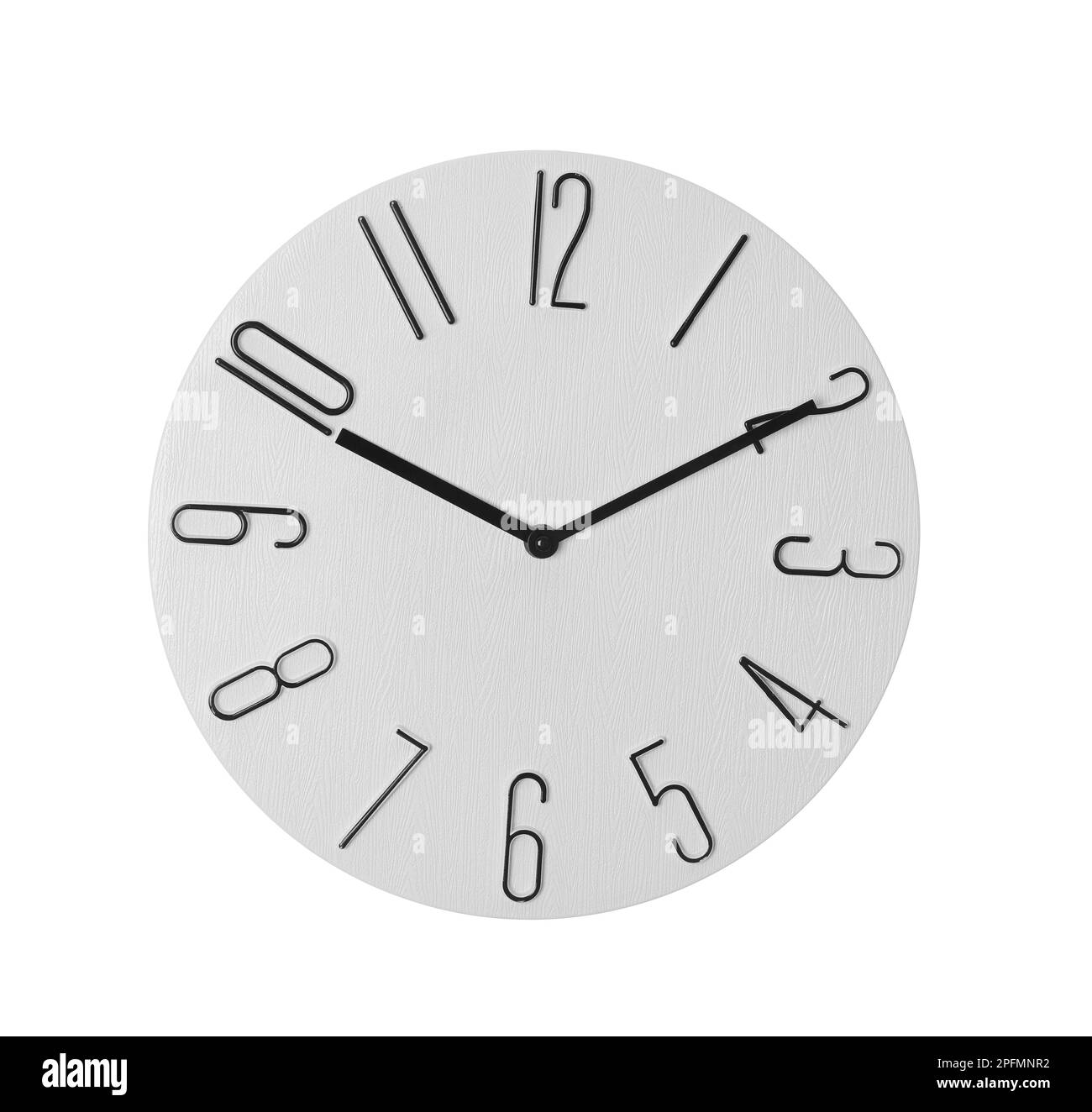 Modern clock isolated on white. Interior element Stock Photo Alamy