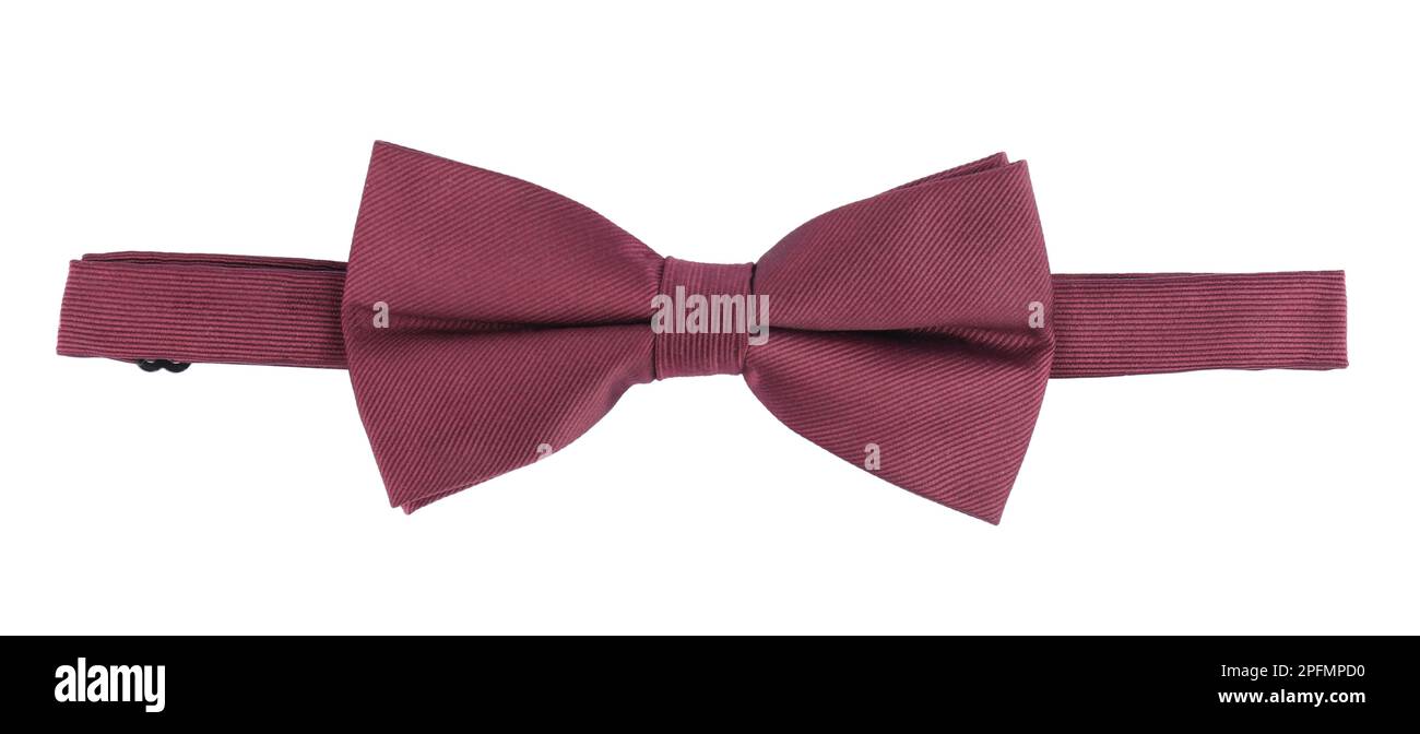 burgundy and white bow tie