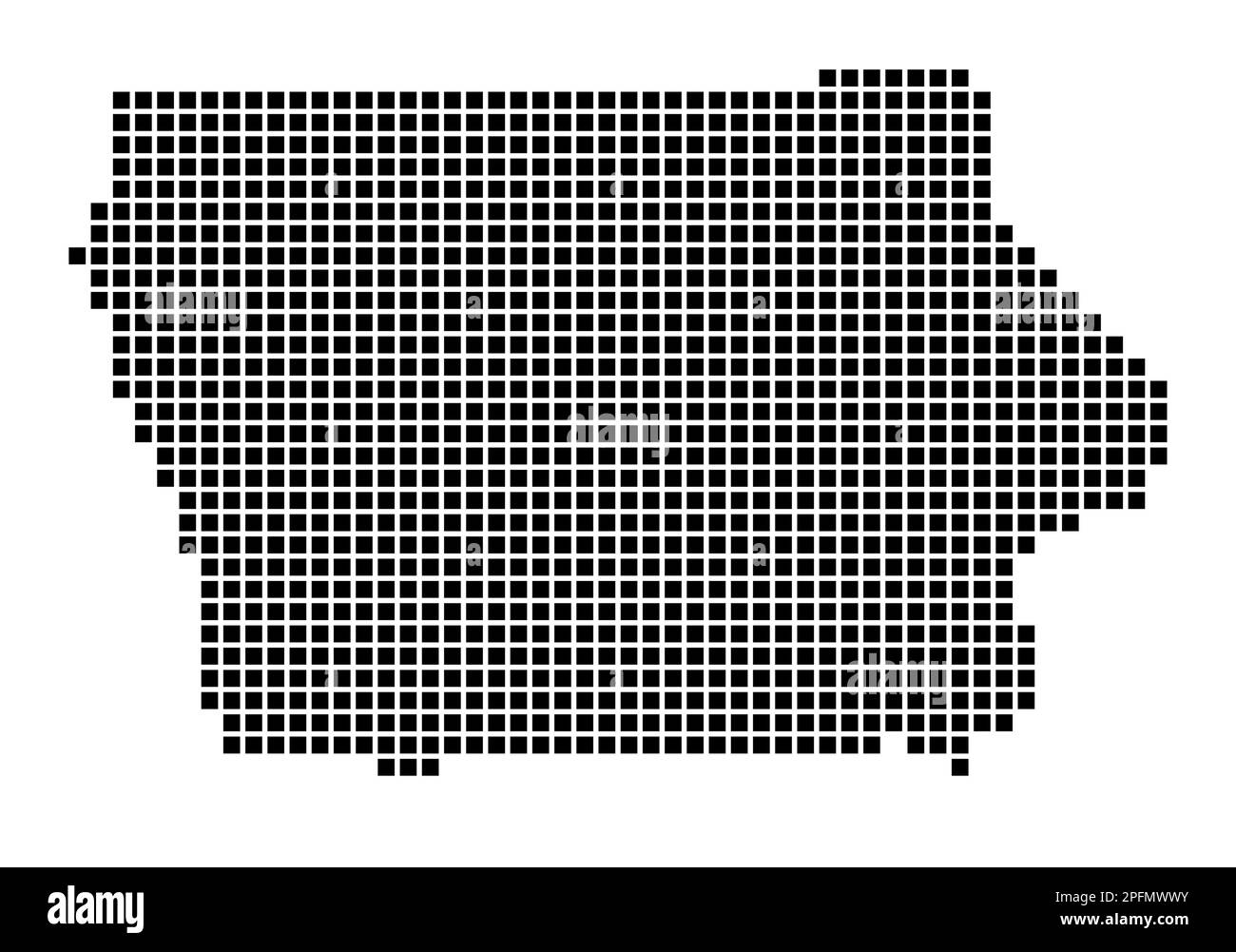 Iowa map. Map of Iowa in dotted style. Borders of the us state filled