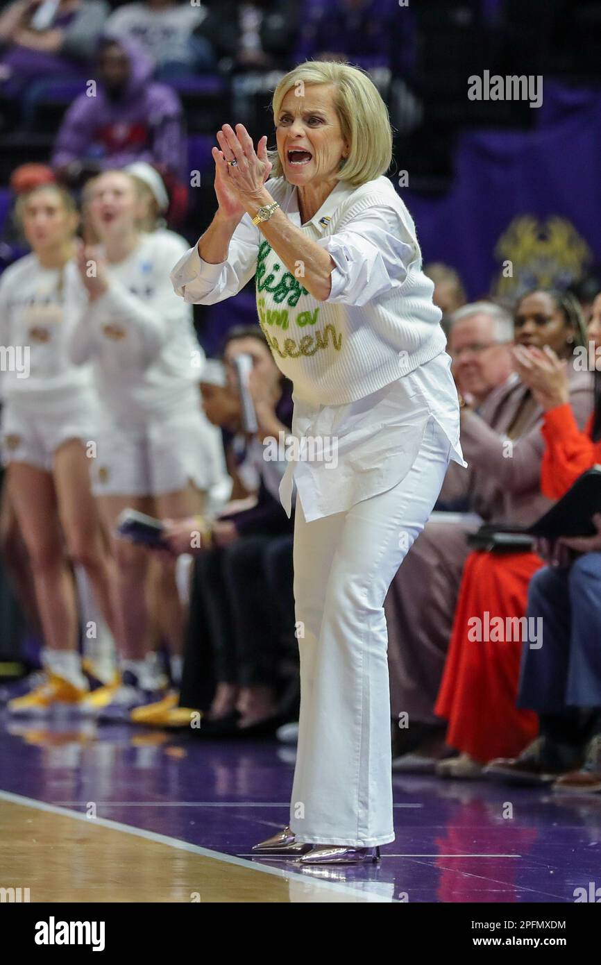 Baton Rouge, LA, USA. 17th Mar, 2023. LSU Head Coach Kim Mulkey calls