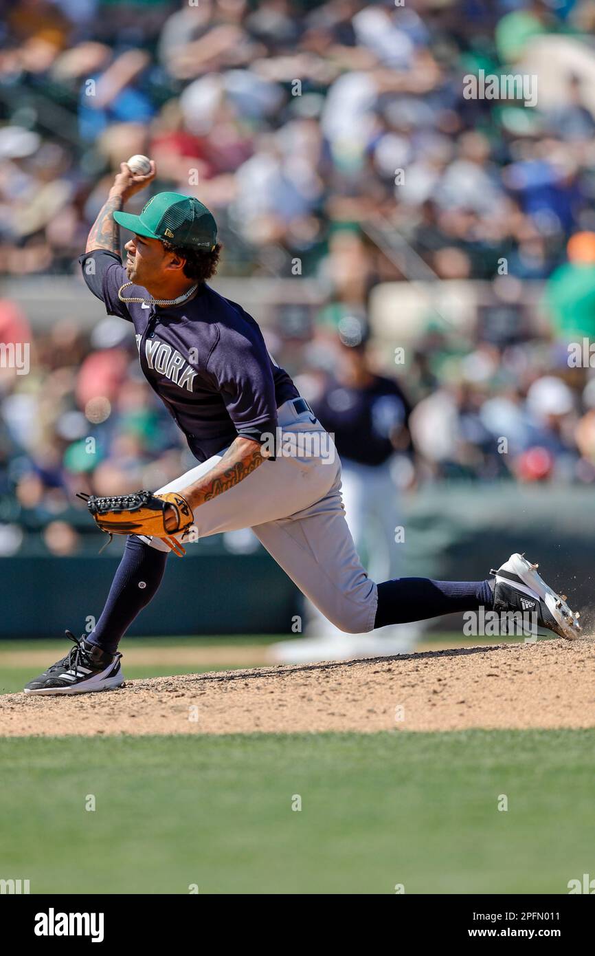 MARCH 16, 2023, Lakeland FL USA; New York Yankees pitcher Delvi Garcia