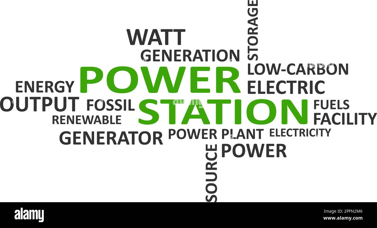 word cloud - power station Stock Vector