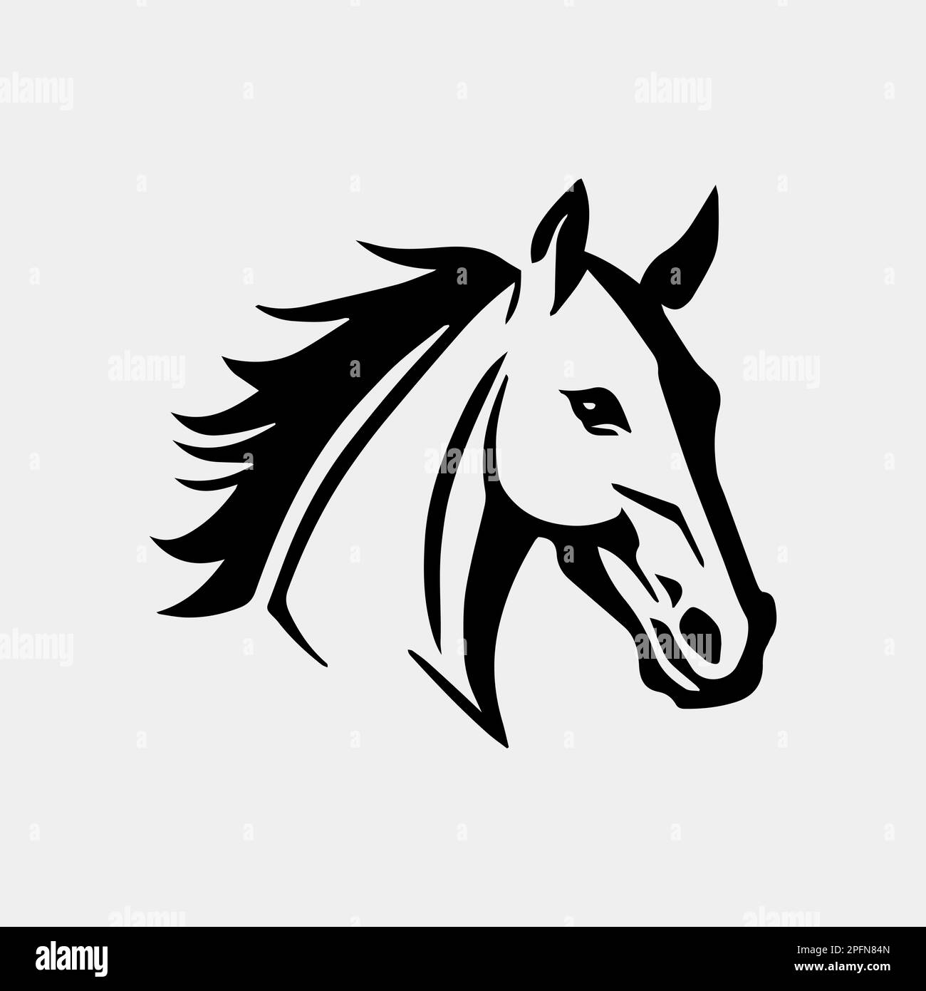 Horse head vector illustration on a white background Stock Vector Image