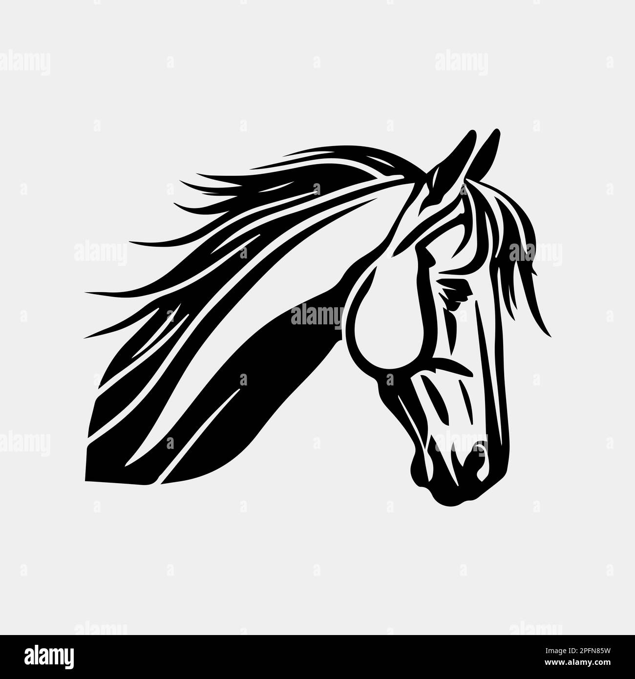 Horse head vector illustration on a white background Stock Vector Image ...