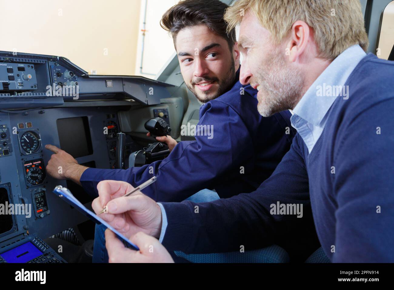 aviation technician doing practical examination Stock Photo Alamy