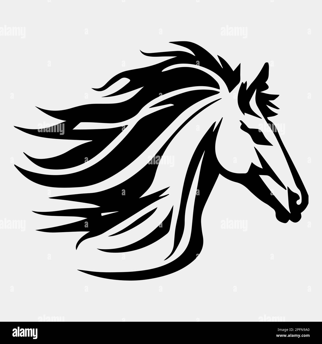 Horse head vector illustration on a white background Stock Vector Image ...
